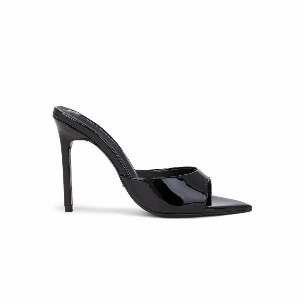 Tony Bianco Malibu Mules- Black Patent Heels - Picture 6 of 7